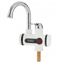 briebe Grifo Calentador de Agua Eléctrico Instantáneo de Mesa, Bajo Consumo, Grifo Cocina Display Indicador Temperatura, Camping, Camper, Garaje, Agua Caliente al Instante Fácil Instalación 