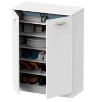 briebe Armario Dormitorio, Multiusos, Baño, Mueble Bajo Auxiliar Cocina, Zapatero, 2 Puertas, 5 Estantes 101x74x36 cm (Alto x Ancho x Profundo) Gran Capacidad, Nova, Blanco