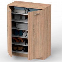 briebe Armario Dormitorio, Multiusos, Baño, Mueble Bajo Auxiliar Cocina, Zapatero, 2 Puertas, 5 Estantes 101x74x36 cm (Alto x Ancho x Profundo) Gran Capacidad, Nova, Roble Cambrian