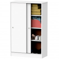 briebe Armario Dormitorio, Multiusos, Baño, Mueble Bajo Auxiliar Cocina, Zapatero, 2 Puertas Correderas 120x74x33 cm (Alto x Ancho x Profundo) Gran Capacidad, Nova, Blanco