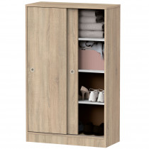 briebe Armario Dormitorio, Multiusos, Baño, Mueble Bajo Auxiliar Cocina, Zapatero, 2 Puertas Correderas 120x74x33 cm (Alto x Ancho x Profundo) Gran Capacidad, Nova, Roble Cambrian