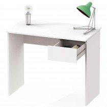 briebe Escritorio, Mesa de Ordenador 75x90x50cm (Alto x Ancho x Profundo), 1 Cajón, Oficina, Habitación Juvenil, Desk, Nova Blanco