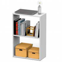 briebe Estantería Almacenaje Libros, Muebles Salón y Oficina Modernos, Librería 75x50x24,5 cm (Alto x Ancho x Profundo) Habitación Infantil y Juvenil, 2 Baldas, Nova Blanco