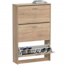 briebe Zapatero Entrada Recibidor, Mueble Auxiliar Estrecho de Madera para Zapatos, 3 Puertas, 119,5x74x25 cm (Alto x Ancho x Profundo) 18 Pares Aproximadamente, Nova Roble Cambrian