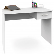 briebe Mesa Escritorio Ordenador Pequeña 75x90x50cm (Alto x Ancho x Profundo), 1 Cajón Almacenamiento, Oficina, Habitación Juvenil, Desk, Tocador, Prakt Blanco