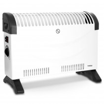 Briebe Radiador Convector Eléctrico Aire Caliente, Regulador de Temperatura, Termostato Para Bajo Consumo, Silencioso, Portátil, Asas de Transporte, 3 Niveles Potencia 750W, 1250W, 2000W, Blanco