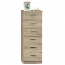 briebe Sinfonier Dormitorio Alto, Cómoda, Cajonera 6 Cajones, 110x40x40 cm (Alto x Ancho x Profundo), Habitación Matrimonio, Juvenil, Infantil, Nova Roble Cambrian