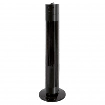 Clatronic TVL 3770 Ventilador de Torre Silencioso, Temporizador, Oscilante, 3 Velocidades, 78 cm, Negro