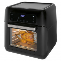 Clatronic FR 3747 Freidora Aire Caliente sin Aceite, Capacidad 11 Litros, Digital 9 programas, Horno aire Caliente, Asador Pollos, Patatas Fritas, 1500W