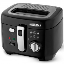 Mesko MS4908 - Freidora eléctrica compacta 2,5 litros cubeta desmontable lavable antiadherente libre BPA 1800W, negro