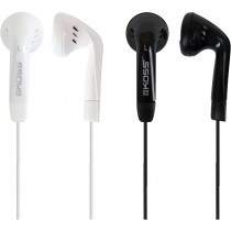 Koss KE7 Set de 2 Auriculares con Cable, Cascos Intraurales In Ear de Botón, Earphones Ligeros Compatibles con Smartphones, Earbuds, Sonido con Graves de Calidad, Conexión Jack 3,5mm, Blanco y Negro 