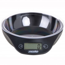 Mesko MS3164 Báscula de Cocina Digital con Bol, Balanza de Alimentos Alta Precisión, Peso Comida hasta 5 kg/ 11lb Cuenco Extraíble, Pantalla LCD, Función Tara, Negro
