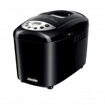 Mesko MS 6022 Panificadora, sin Gluten, 15 Programas, Hasta 1,5Kg de Pan, Masa, Mermelada, Yogurt, Temporizador, Inicio Programado, Amasar, Fermentar, Hornear, Pantalla LCD, Negra, 850W