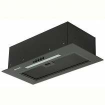 MPM-60-OWS-02 Campana Extractora Cocina Encastrable 60cm, Extractor Humos Empotrado 610m3 Evacuación al Exterior y Recirculación, Filtro de Carbón Opcional, 3 Velocidades de Extracción, Luz LED Negra