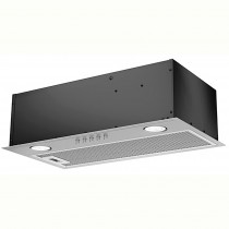 MPM-60-OW-01 Campana Extractora Cocina Encastrable 60cm, Extractor Humos Empotrado 320m3 Evacuación al Exterior y Recirculación, Filtro de Carbón Opcional, 3 Velocidades de Extracción, Luz LED Inox