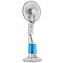 MPM MWP-20 Ventilador de Pie con Nebulizador de Agua, Función Humidificación, Ventilador con Agua 3 Velocidades, Temporizador 60 minutos, Flujo de aire 60 m3 / min, Diámetro 3 Aspas 33 cm, 95W