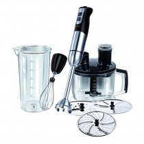 MPM MBL-11 Set de Batidora de Mano, Picadora, Varillas, 3 en 1, Acero Inoxidable, 3 Cuchillas diferentes, Desmontable, 800W