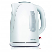 MPM MCZ-82 Hervidor de agua eléctrico 1,7 litros, recipiente sin BPA, resistencia oculta, 2200 W con apagado automático al alcanzar la ebullición, inalámbrico 360º sin cable, blanco