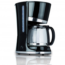 MPM MKW-02 Cafetera eléctrica de goteo automática , Bloqueo de goteo, máquina café de filtro capacidad 10 tazas, 1,25 litros, función de mantenedora calor, color negro acero inoxidable, 800 W