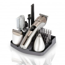 MPM MMW-04 Set Cortapelo Inalámbrico, Afeitadora para hombre, Cabeza, Barba, Corporal, Nariz y Orejas, con Accesorios, 45 minutos de Autonomía