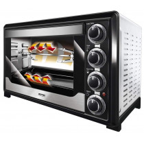 MPM MPE-06/T Horno Eléctrico de Sobremesa Convección 32 litros, Acero Inoxidable, Asador de pollo, Temporizador, Ajuste de Temperatura, 1600W