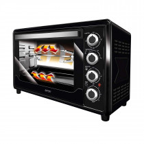 MPM MPE/07T Horno eléctrico de Sobremesa convección 45 Litros, acero inoxidable, asador de pollo, temporizador, ajuste temperatura, negro, 2000W