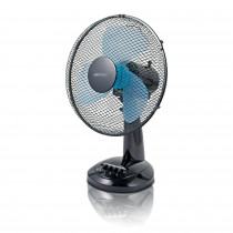 MPM MWP-16/C Ventilador portátil de sobremesa oscilante, 3 velocidades, 34cm, negro, 40W