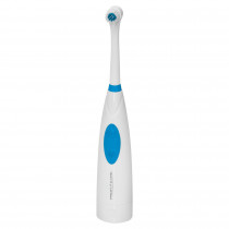 Proficare EZ 3054 Cepillo de Dientes Eléctrico Oscilación Bidireccional, Elimina la Placa, Suave con Dientes y Encías, A prueba de Salpicaduras, Funciona con Pilas, Blanco/Azul