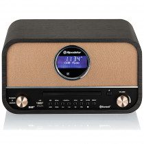 Roadstar HRA1782ND+BK Equipo de Música Vintage, Radio DAB/DAB+/FM, Reproductor CD-MP3/CDR/CDRW, Bluetooth, USB Grabación y Reproducción, AUX IN RCA, Mando a Distancia, Conexión Auriculares, Retro, Negro