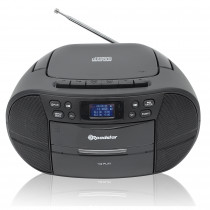 Roadstar RCR-779D+/BK Radio Portátil DAB / DAB+ / FM, Reproductor CD-MP3, Cassette, USB, Mando a Distancia, AUX-IN, Salida de Auriculares, Negro