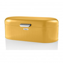 Swan Retro Bin SWKA1014YELN Panera de Mesa para Guardar Pan, Contenedor de Metal para Almacenamiento Pan y Bollería, Bread Bin, Diseño Vintage, Amarilla