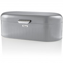 Swan SWKA1014GRN Retro Bin Panera de Mesa para Guardar Pan, Contenedor de Metal para Almacenamiento Pan y Bollería, Bread Bin, Diseño Vintage, Gris