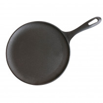 Victoria Plancha Cocina Inducción Comal Hierro Fundido Curado para Pizza, Tortillas 26,6cm, Fuego, Barbacoa, Horno, Vitrocerámica, Gas, Sartén Curada para Antiadherente Libre de Tóxicos sin PTFE