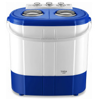 briebe Camp Mini Lavadora Portátil con Centrifugado, Camping, Capacidad Ropa 3Kg, Ideal Viajes, Caravanas Camper y Autocaravanas, 2 Compartimentos, Carga Superior, Bajo Consumo Agua y Energía