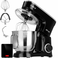 MPM MRK-19B Batidora Amasadora Repostería Profesional Robot Cocina Orbital + Báscula, 2200W Máx., 6,5L Bol Acero Inox, 6 Velocidades + Función Pulso, Sistema Planetario, 3 Accesorios