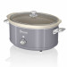 Swan Retro SF17031GRN Olla Cocción Lenta 6,5L Recipiente Extraíble, Antiadherente Cerámica libre PFOA y PTFE, 3 Niveles Temperatura, Tapa Vidrio, Slow Cooker, Diseño Vintage, Gris, 320W