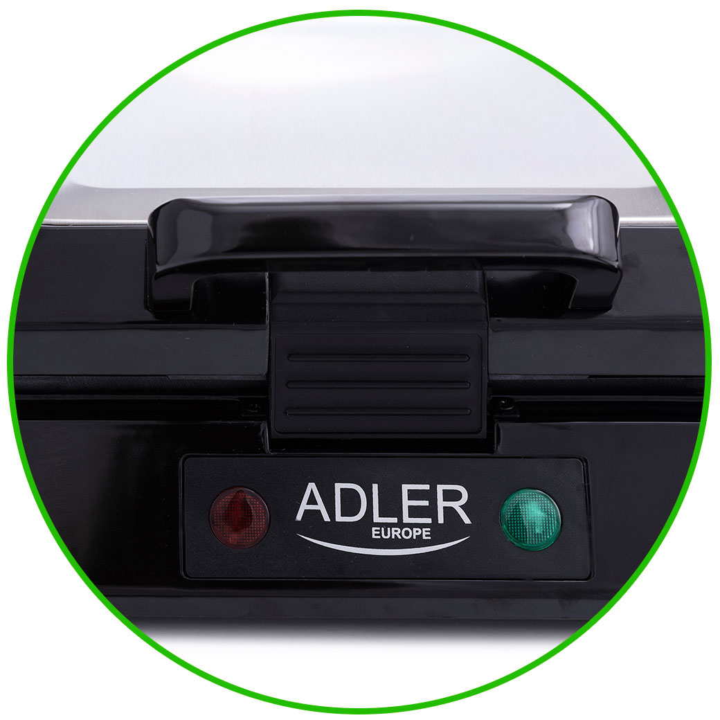 Adler CR 3036 - Gofrera eléctrica profesional máquina hacer 4 gofres belgas, placa antiadherente, 1150W