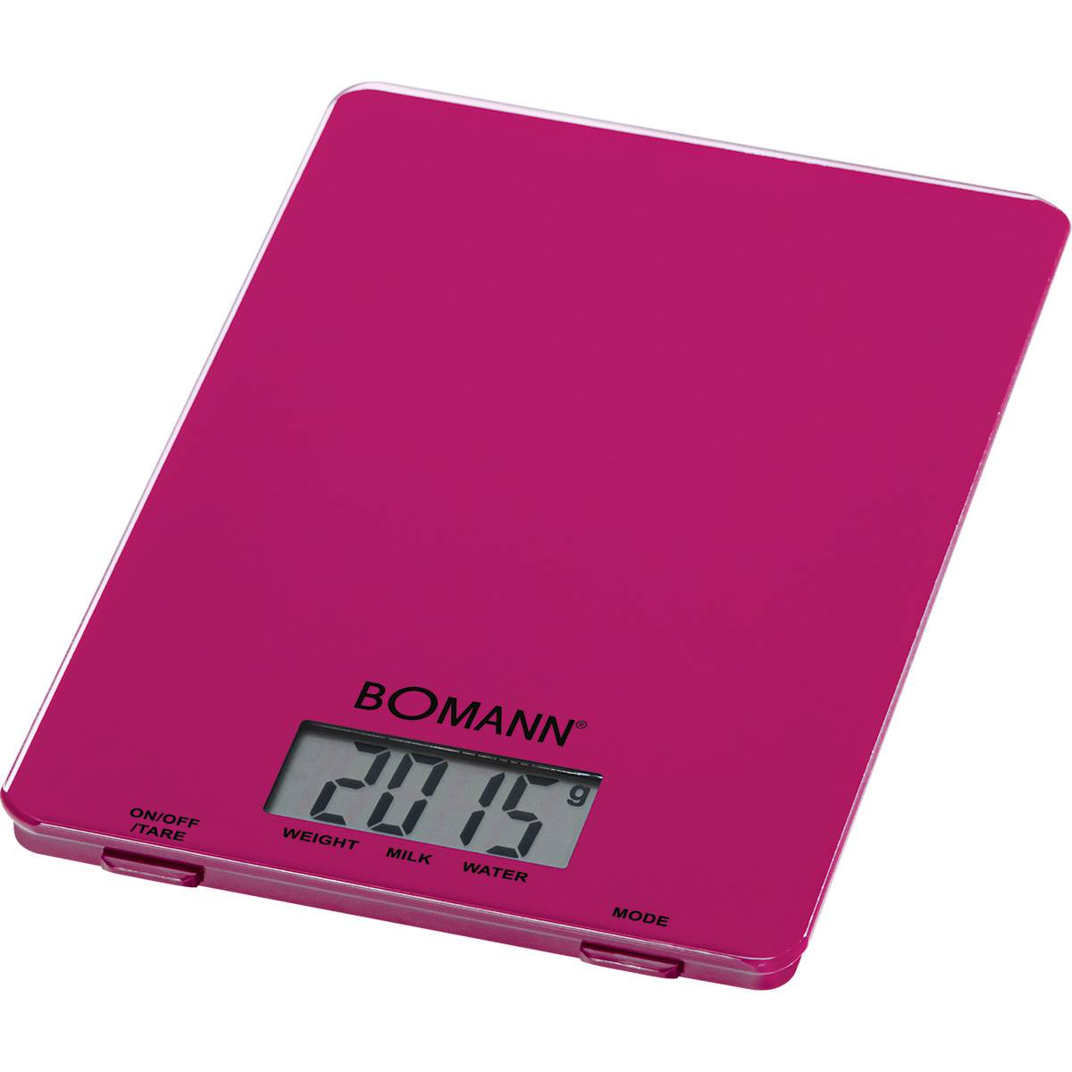 Bomann KW 1515 - Báscula de cocina digital, 5 kg, pasos 1 g, función tara, color morada