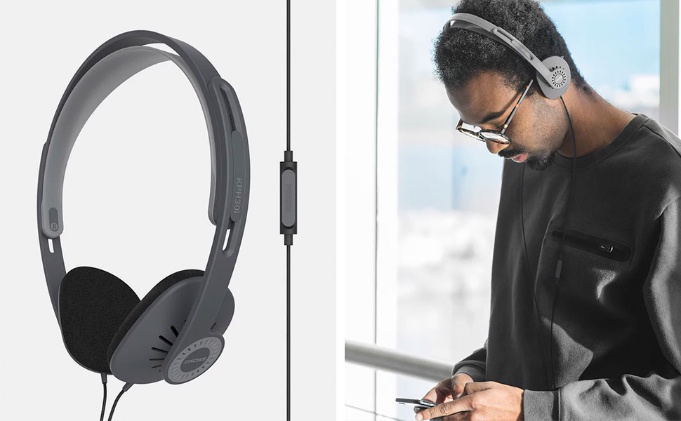 Cuffie On-Ear KOSS KPH30i Con Microfono E Telecomando – Leggere, Open-Air E Suono Spazioso (Nero)