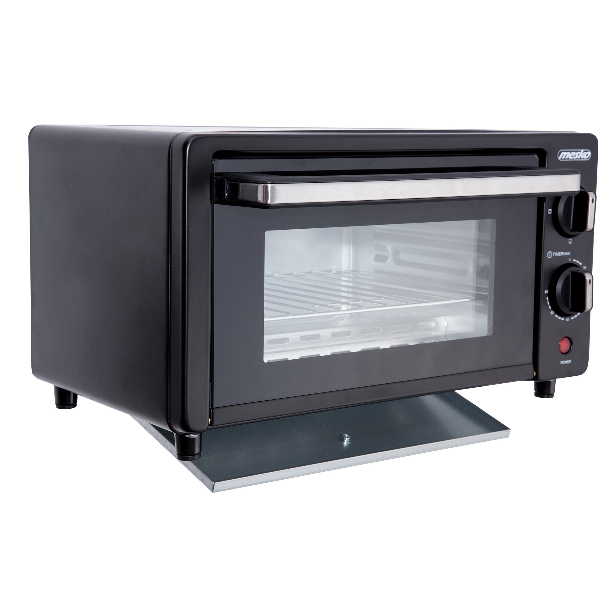 Mesko MS-6013 Horno Eléctrico de Sobremesa Cuarzo de 9 litros, Acero Inoxidable, Grill, Temporizador, 1000W