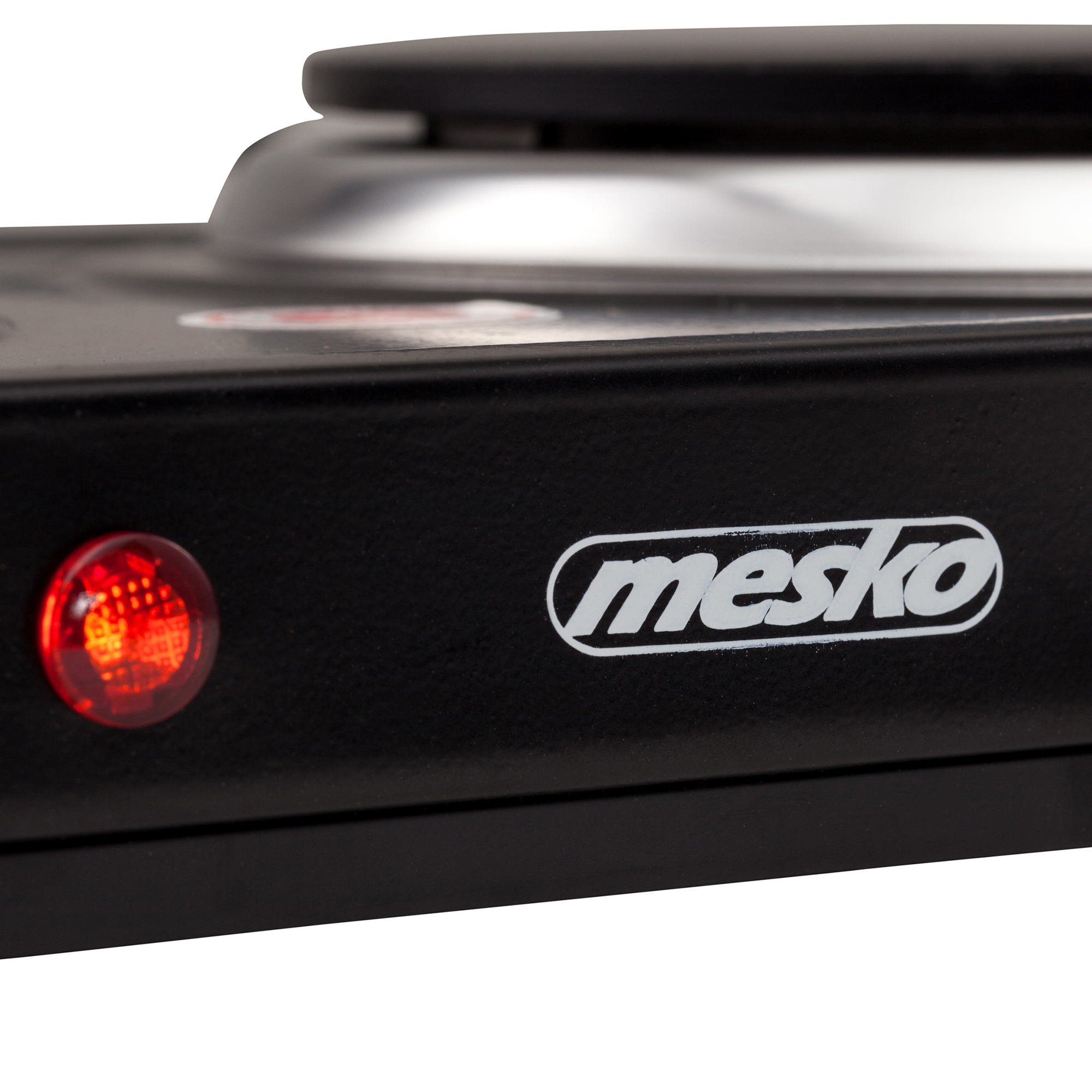 Mesko MS-6509 Hornillo Eléctrico Doble, Regulador de Temperatura, Compacto, 154 mm, 2000W, Negro