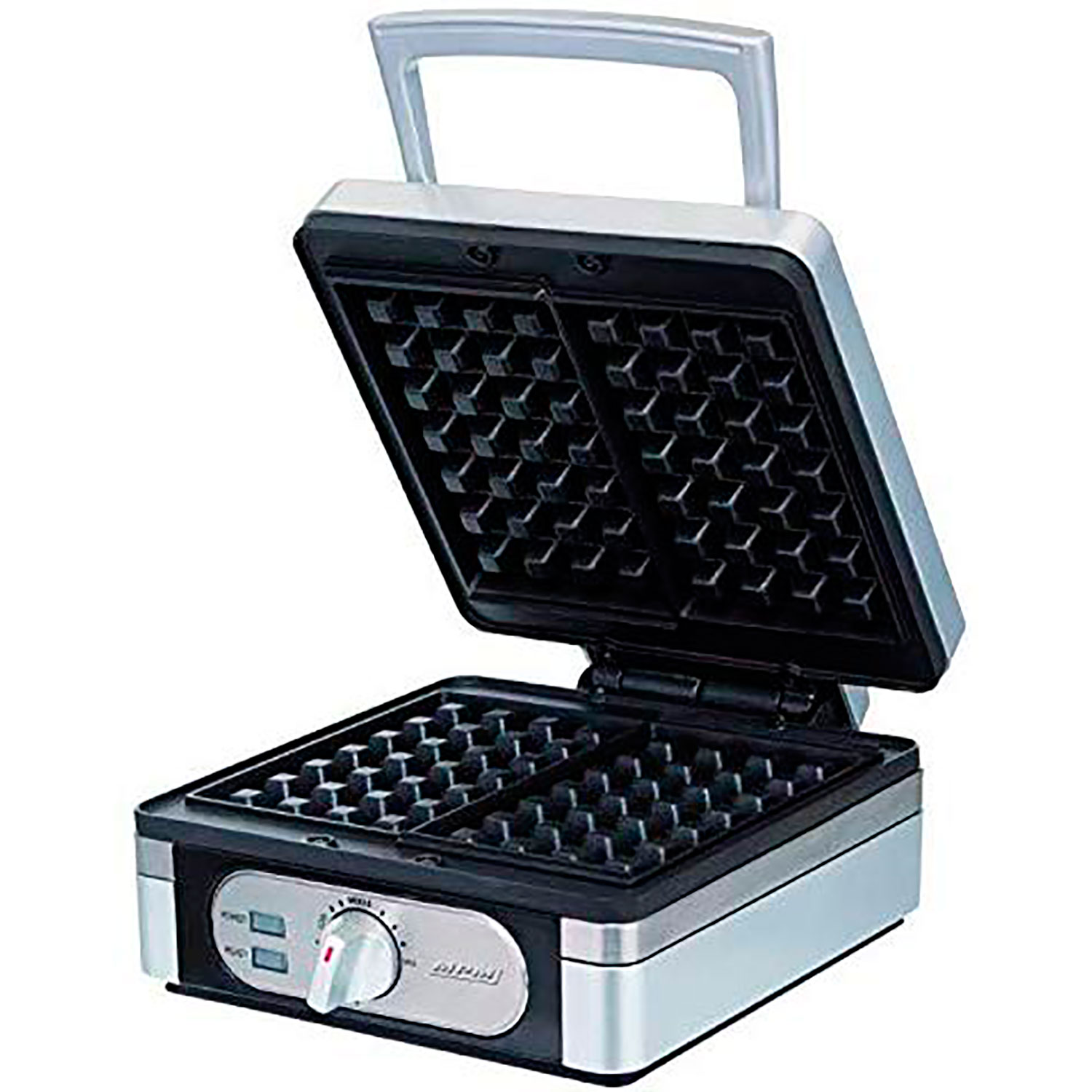 MPM MGO13 Gofrera Profesional para 2 gofres Belgas gruesos, regulador de temperatura, placas antiadherente, carcasa acero inox, 1400W