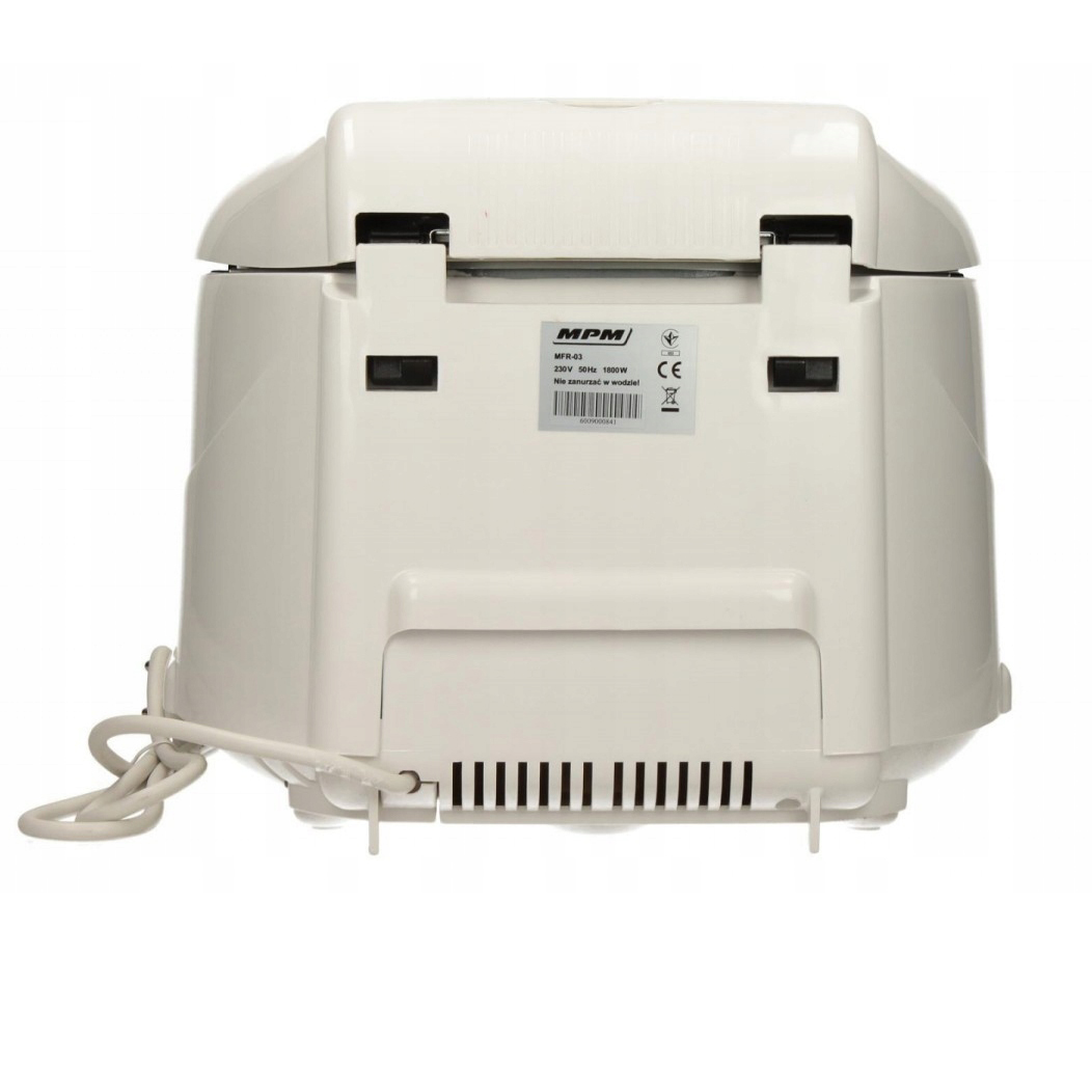 MPM MFR-03 Freidora eléctrica compacta 2,4 litros cubeta desmontable lavable antiadherente, temporizador y regulador hasta 190°C, 1800W