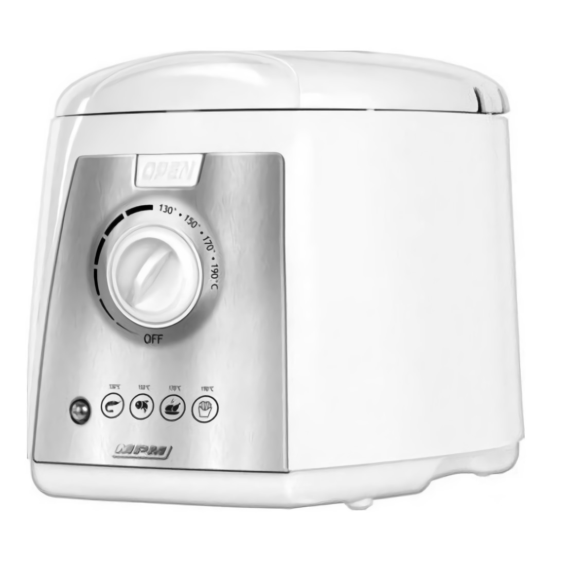 MPM MFR-07 Freidora eléctrica compacta 1,5 litros cubeta desmontable lavable antiadherente, regulador hasta 190°C, libre BPA, 1100W