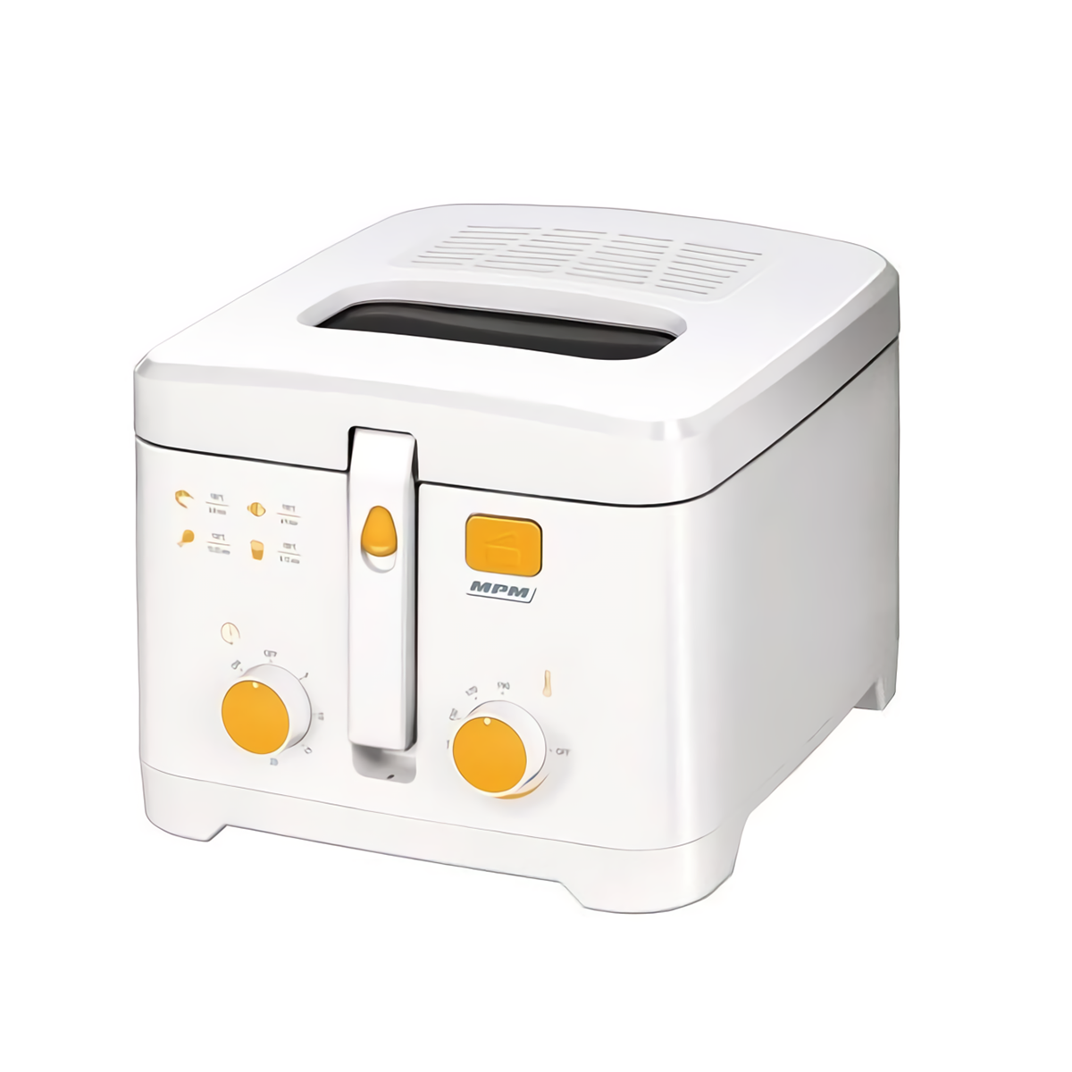 MPM MFR-08 Freidora eléctrica compacta 2,5 litros cubeta desmontable lavable antiadherente, temporizador y regulador hasta 190°C, 1800W