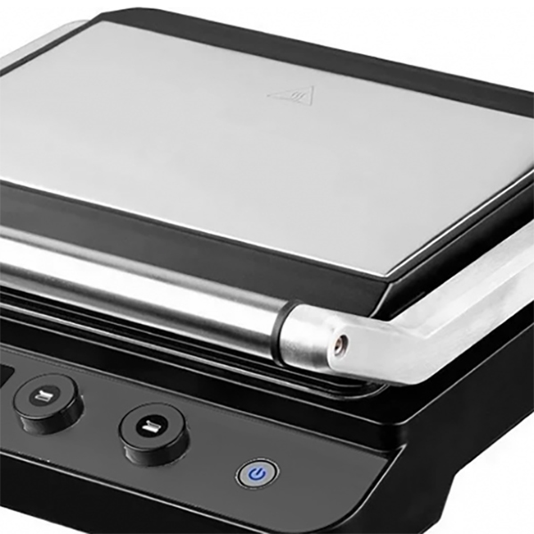 MPM MGR-10M Plancha Grill de asar doble tapa basculante adaptable en altura, planchas antiadherentes, acero inox, regulador temperatura, 2000W