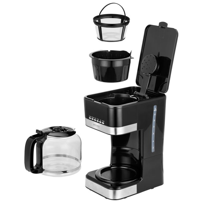 MPM MKW-05 Cafetera programable eléctrica goteo automática , máquina café filtro capacidad 15 tazas, 1.8 litros, Display LCD