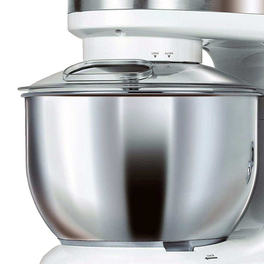 MPM MRK-15 Batidora Robot Cocina Orbital Profesional , Amasadora repostería, Picadora Carne, Batidora Vaso 1.5L, Velocidad electrónica, 4 litros, 1200W, Blanco