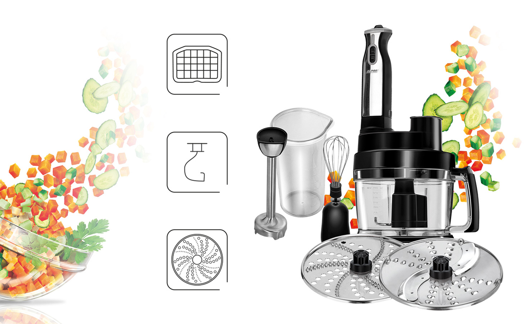 MPM MMM-A/03M Kit de Accesorios , Corta Patatas, Frutas y Verduras, 5 Piezas, para Picadora MMM-03M y MMM-07M