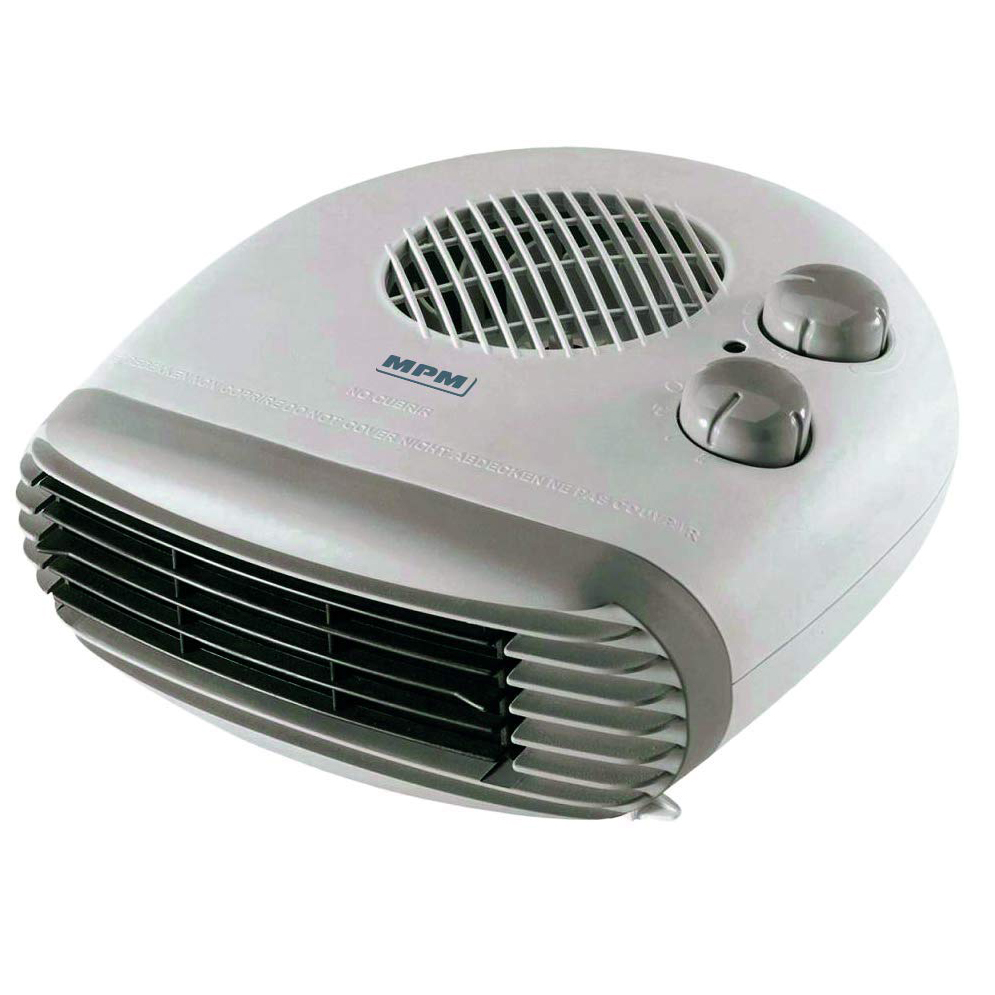 MPM MUG-10 Calefáctor eléctrico portátil de aire frio caliente, 2 niveles de potencia, sistema de seguridad 1000W/2000W